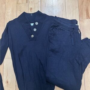 Tommy John Dark Blue Button-Up Sweater